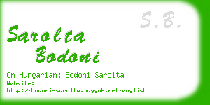 sarolta bodoni business card